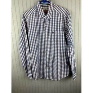 Arrow Size 44 XL Mens Shirt Sport Manhattan Slim Plaid Blue Light Red Cotton